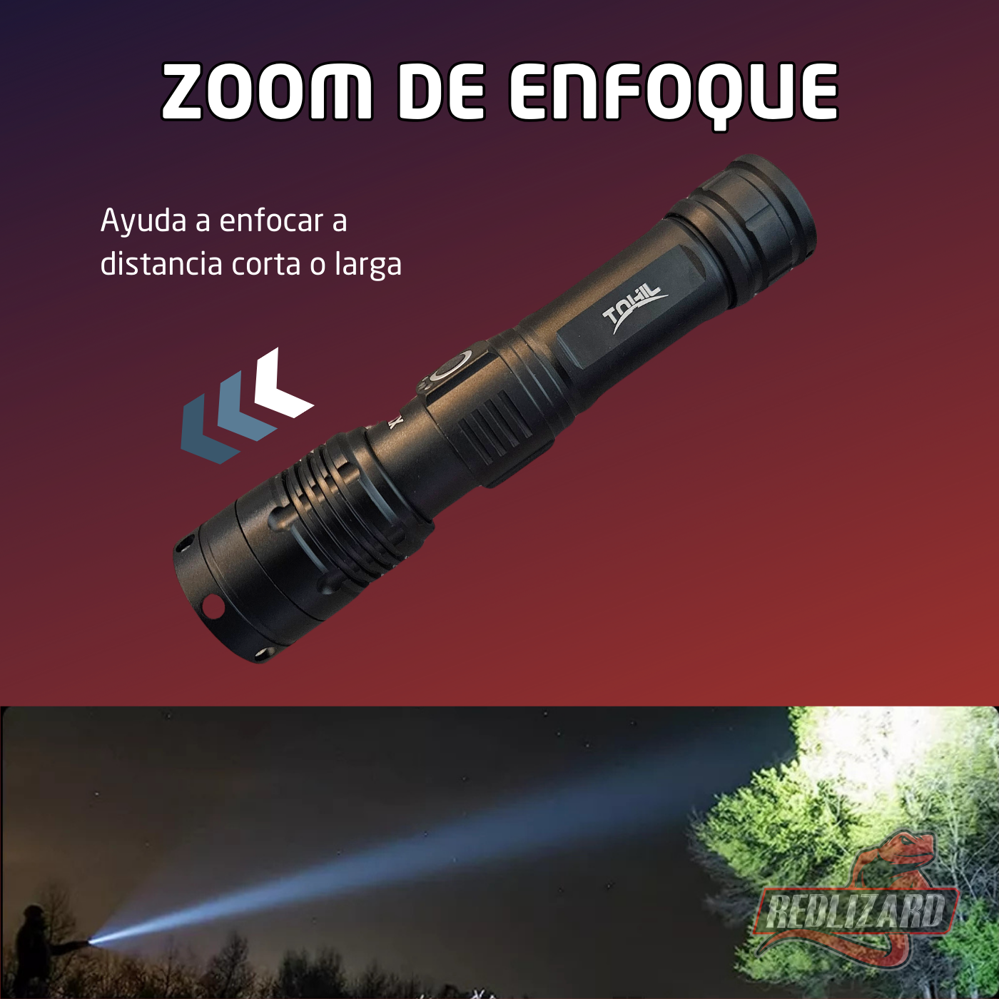 Lampara Tactica Recargable Led Potente Militar AL-102