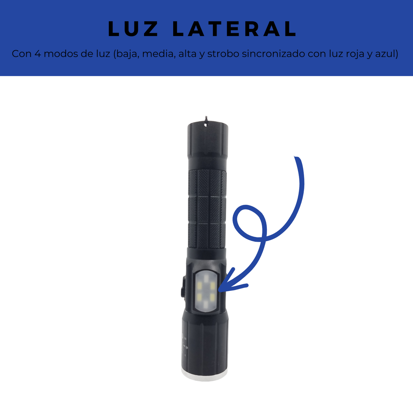 Lampara Tactica Militar Recargable Led T6 + Cob Modo Policia