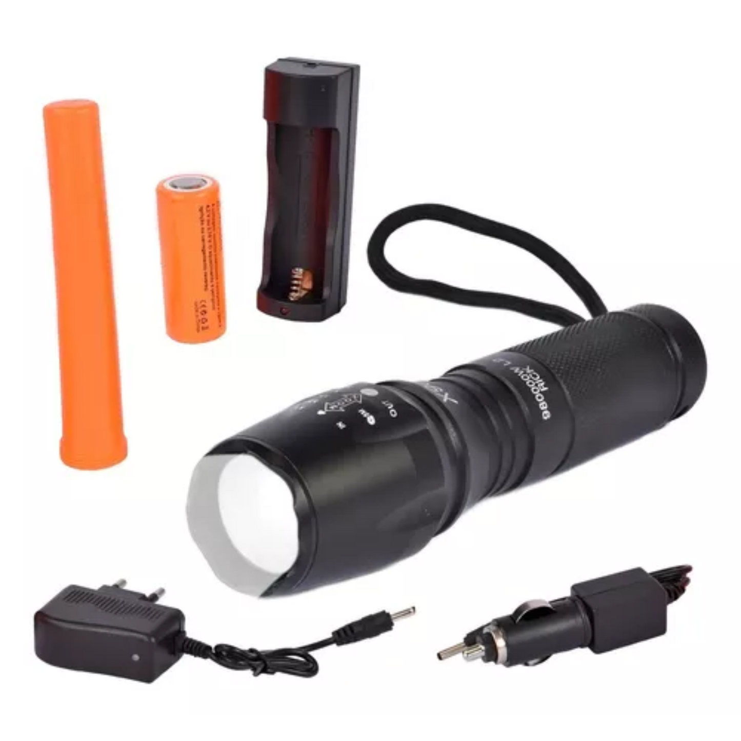 Lampara Tactica Recargable X900 Led T6 Zoom Focal Luz Blanca