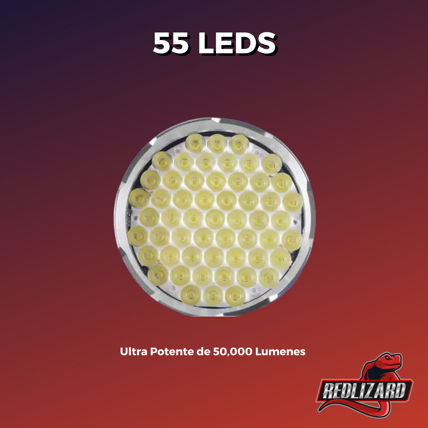 Lampara Tactica Recargable De 55 Leds Potente 50000 Lumenes