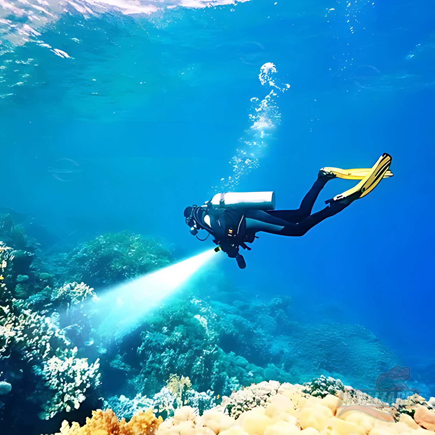 Lampara Buceo Sumergible Recargable Usb C Doble Led