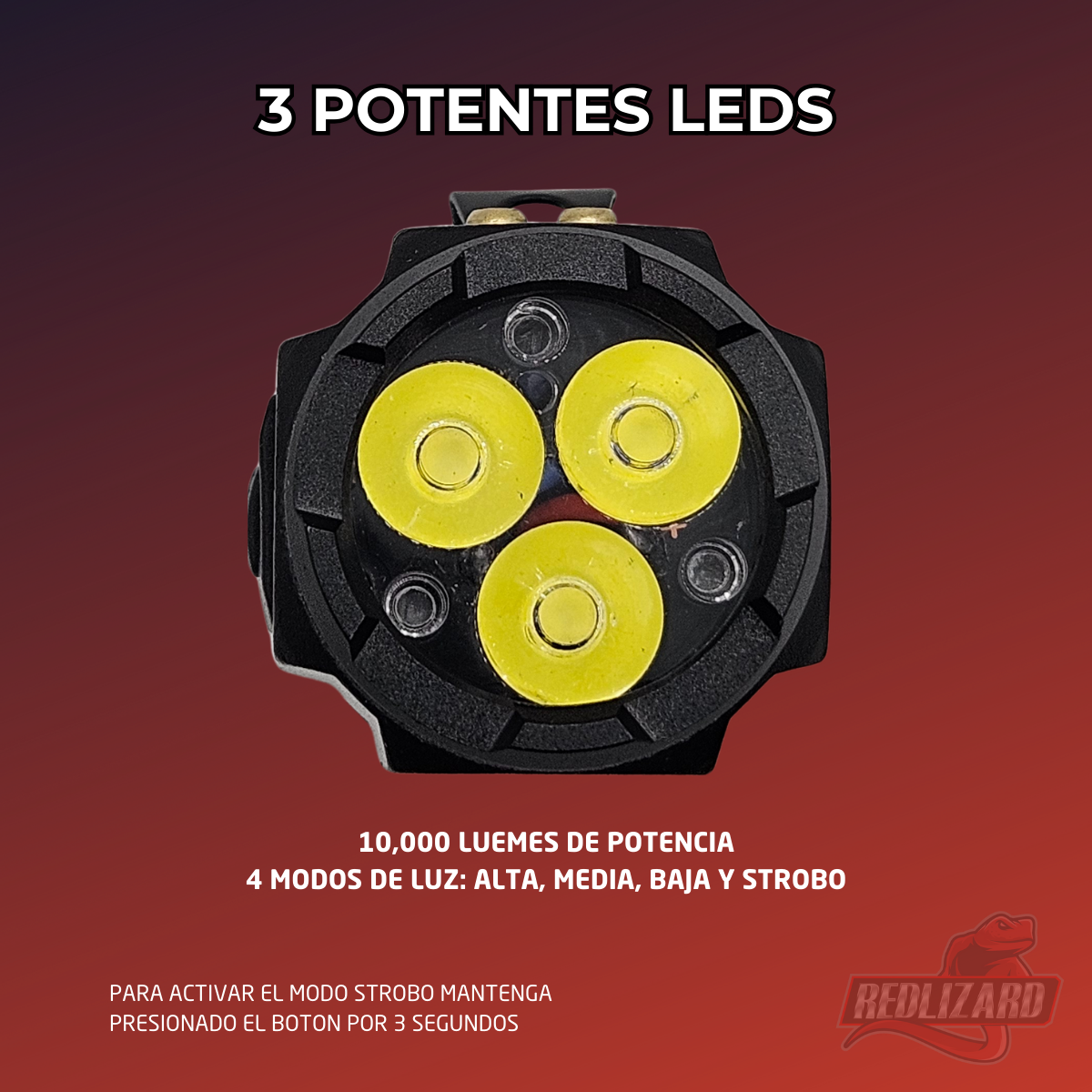 Lampara Tactica Ultrapotente 3 Leds Recargable 10000 Lumenes AL-129