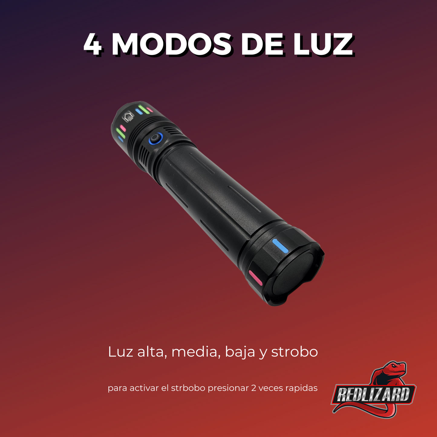 Lampara Led Recargable Tactica Laser Led De Mano Potente