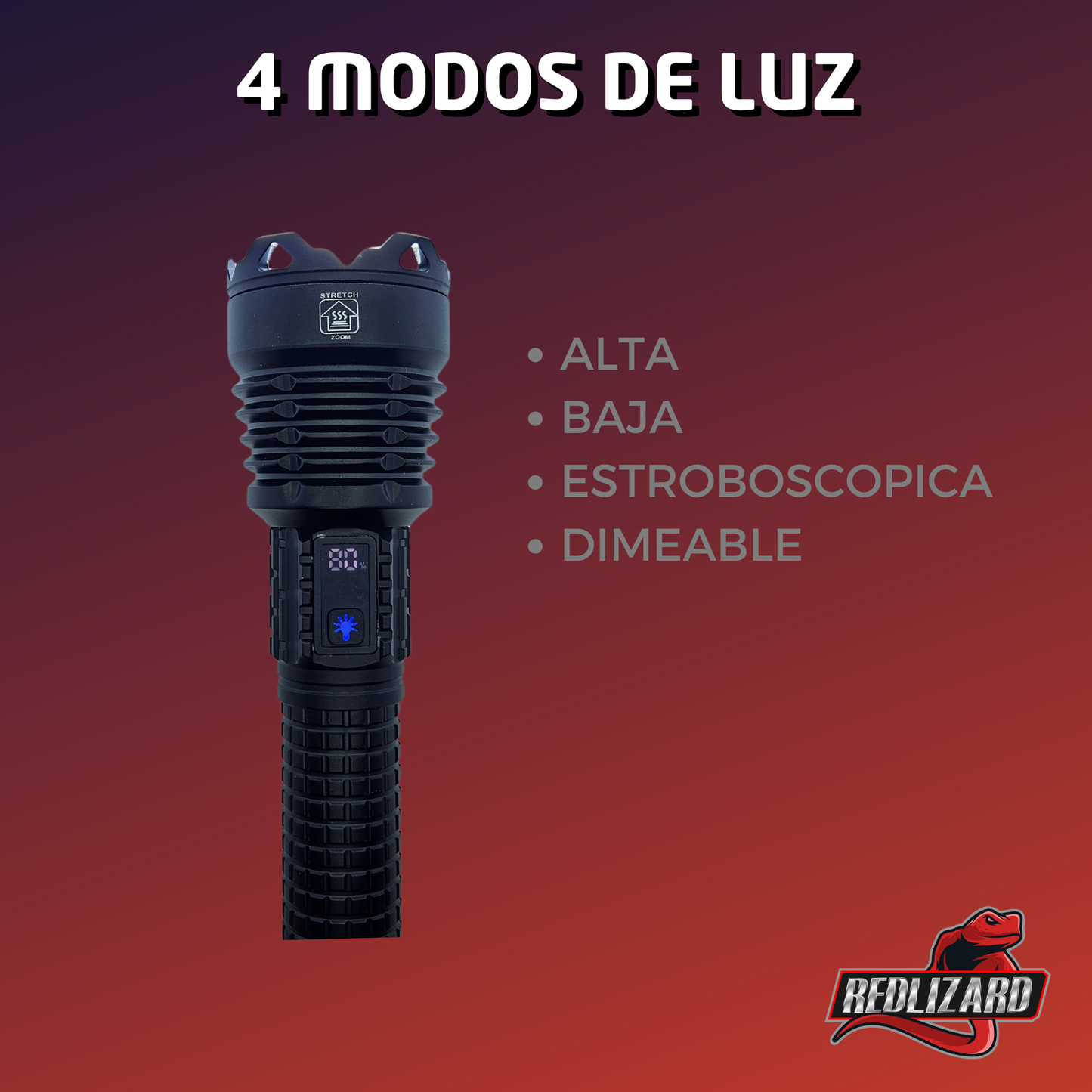 Lampara Tactica Militar Recargable Usb C Led Dimeable Al-135