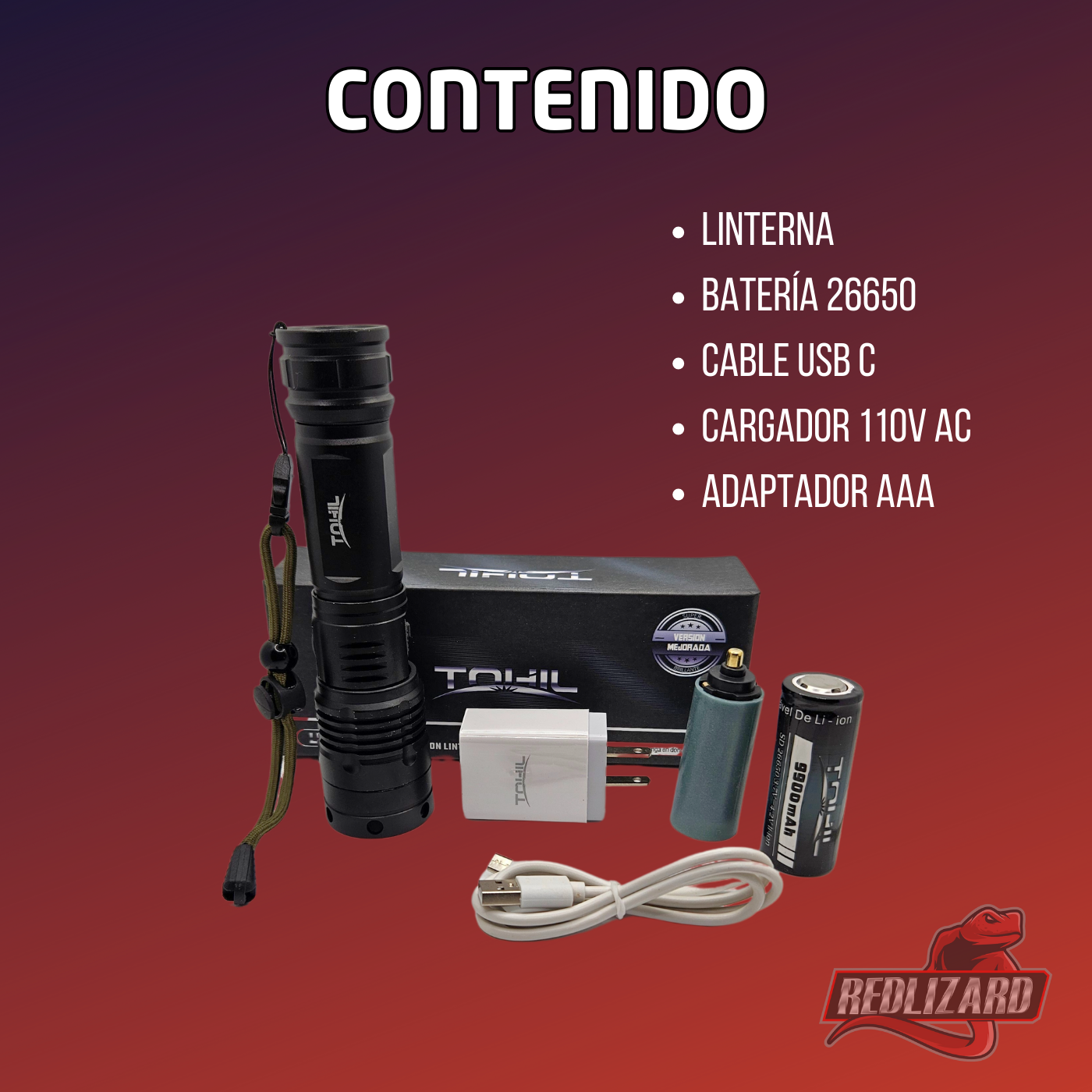 Lampara Tactica Recargable Led Potente Militar AL-102