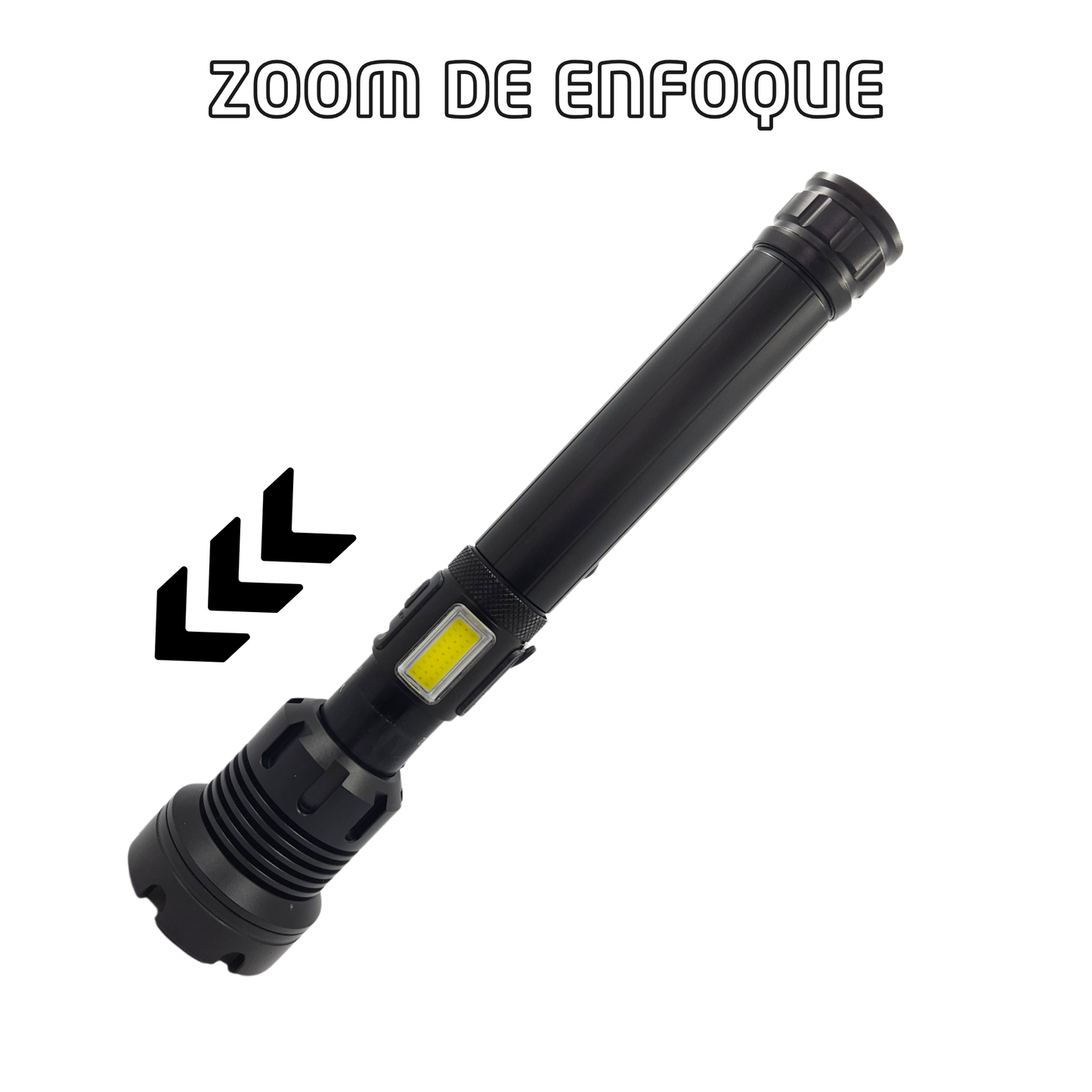 Lampara Tactica Militar Usb Tipo C Recargable Led+cob Cuerpo De Aluminio