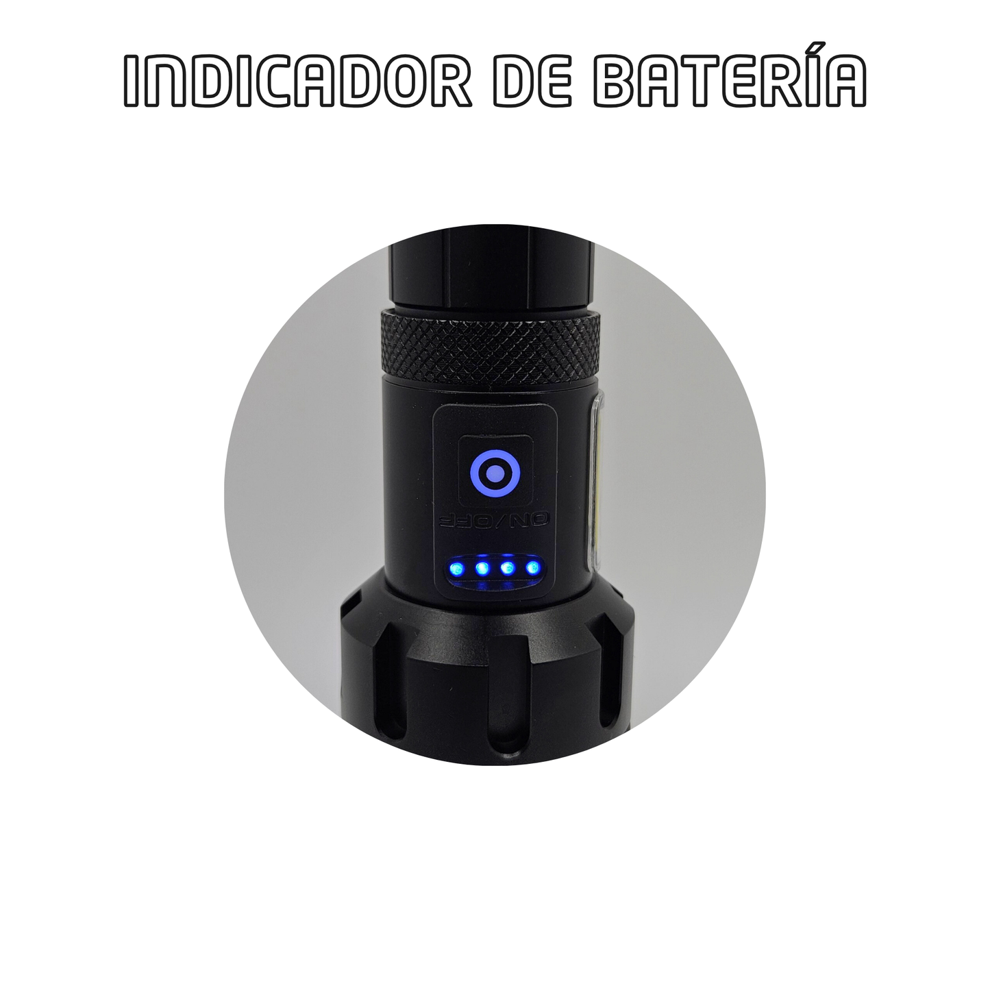 Lampara Tactica Militar Usb Tipo C Recargable Led+cob Cuerpo De Aluminio