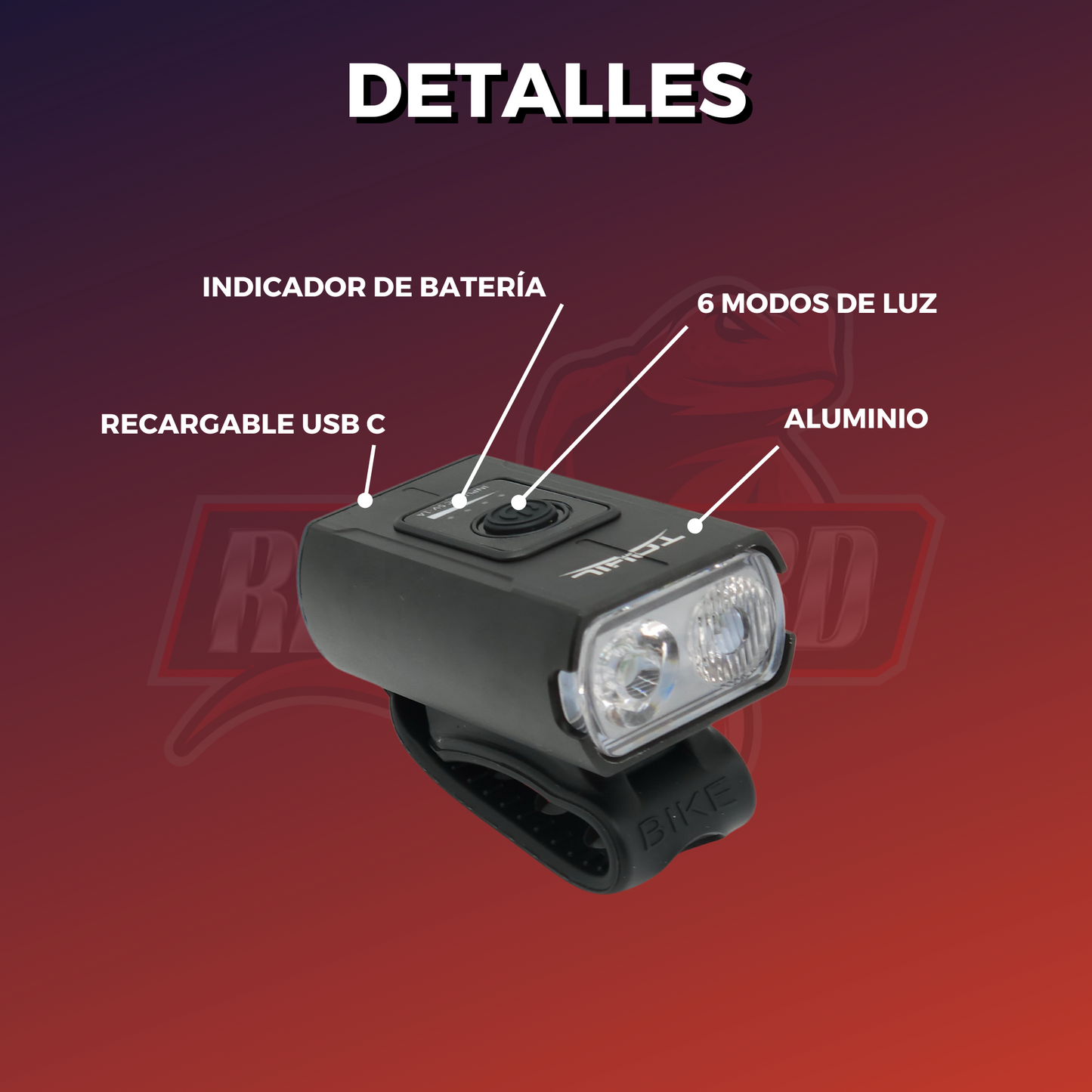 Lampara Bicicleta Frontal Recargable Led 6000 Lúmenes