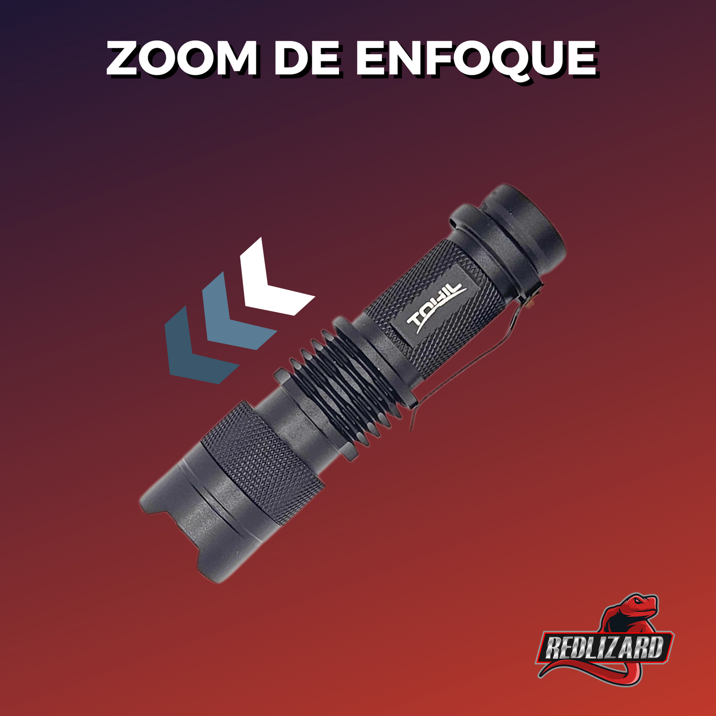 Mini Lampara Táctica 2000 Lumenes Recargable Y Zoom Enfoque