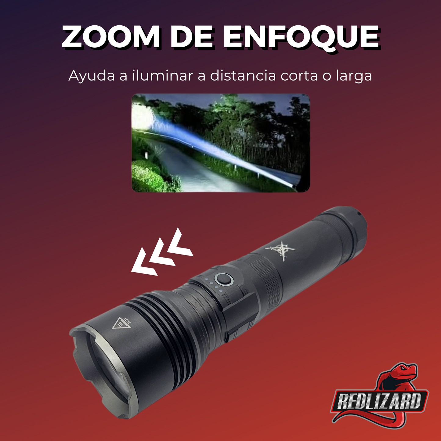 Lampara Tactica Ultra Potente Laser Led 30000 Lm Power Bank
