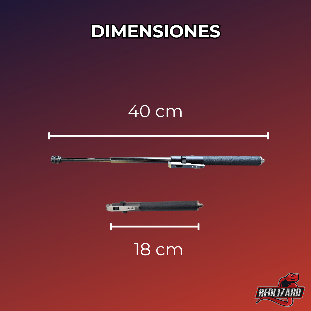 Baston Retractil 40cm Automático Seguridad Guardia Defensa