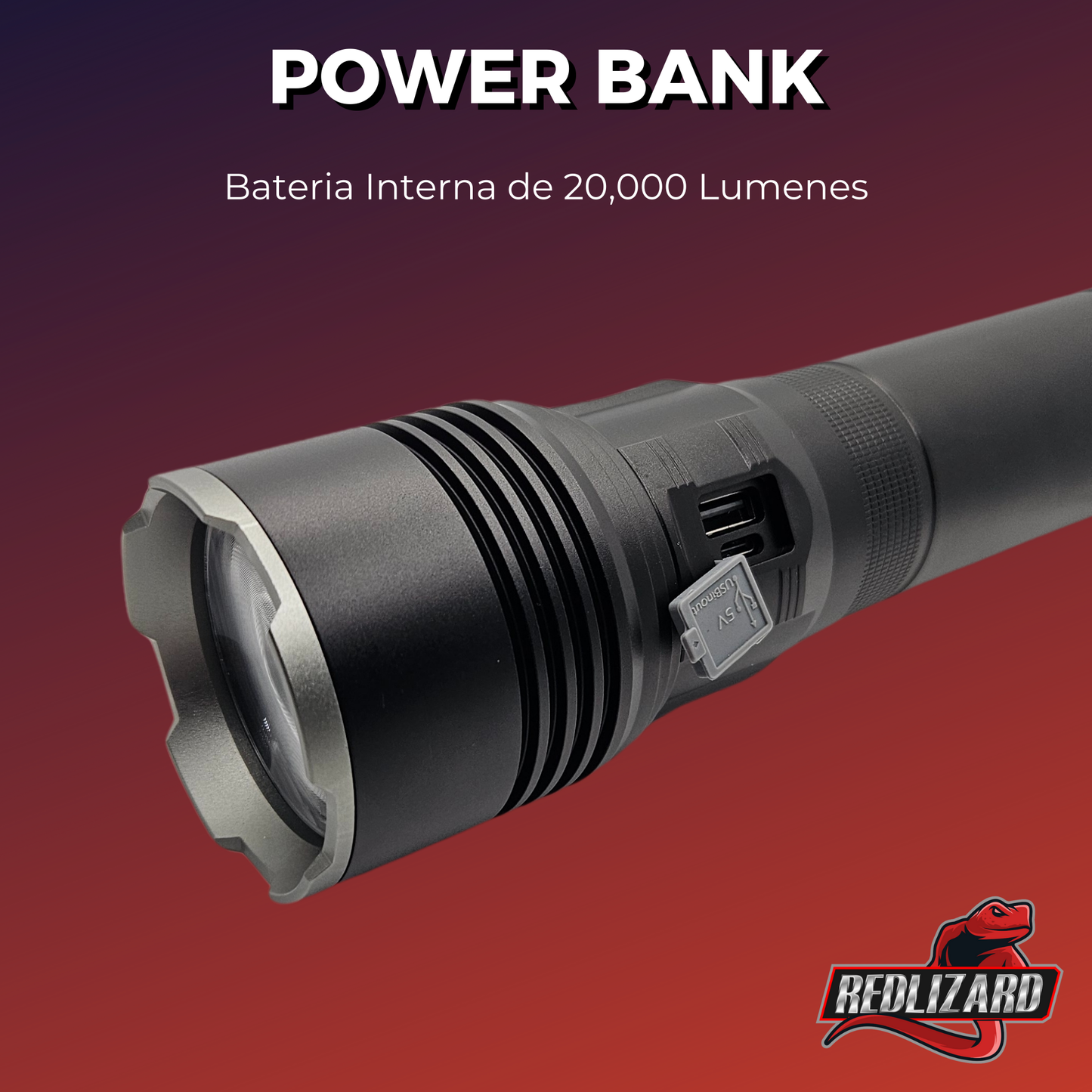 Lampara Tactica Ultra Potente Laser Led 30000 Lm Power Bank