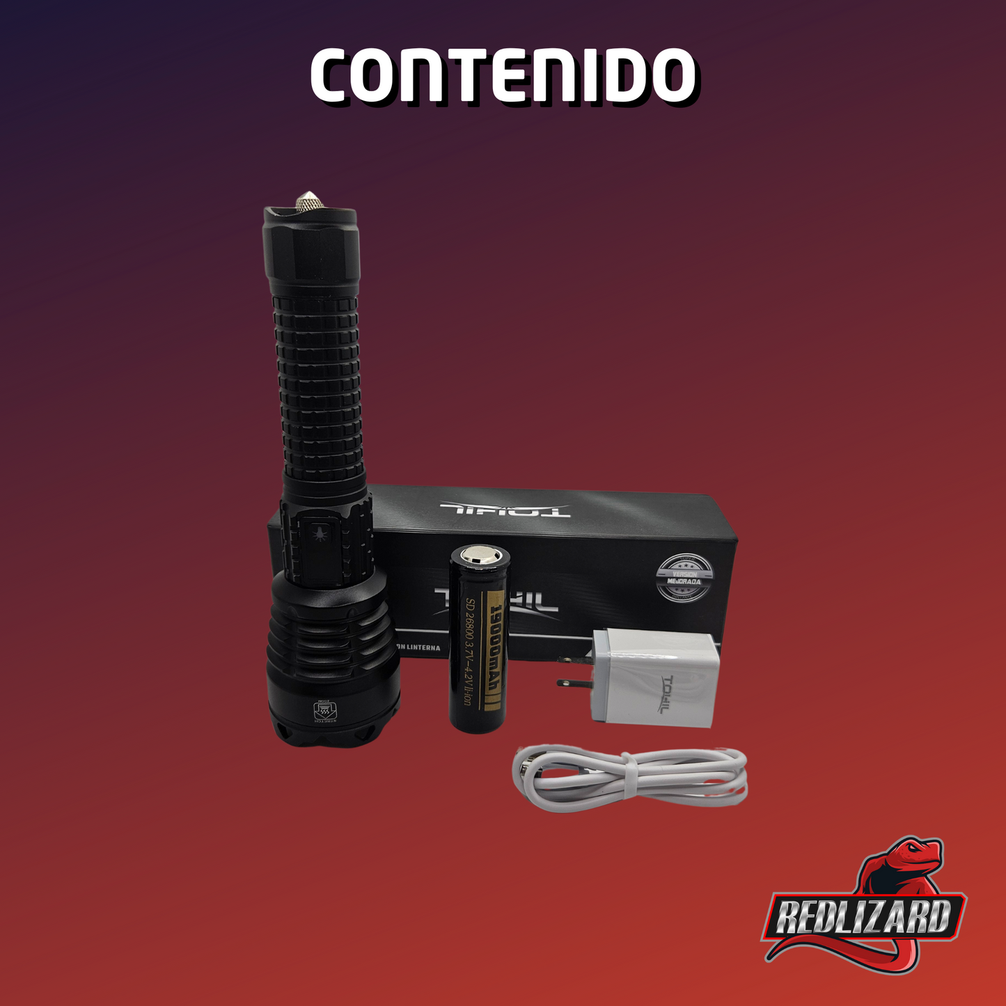 Lampara Tactica Militar Recargable Usb C Led Dimeable Al-135