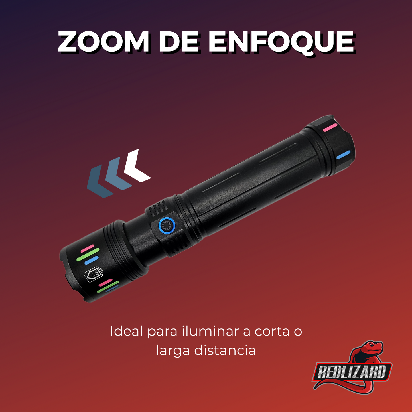 Lampara Led Recargable Tactica Laser Led De Mano Potente