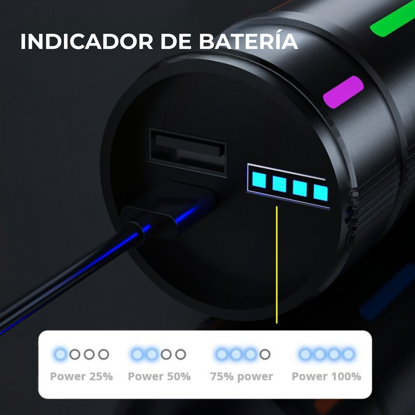 Linterna Recargable Laser Led Ultra Potente Zoom Power Bank