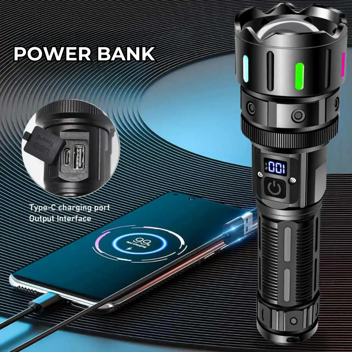 Lampara Recargable Led Ultra Potente 30,000 Lm Power Bank