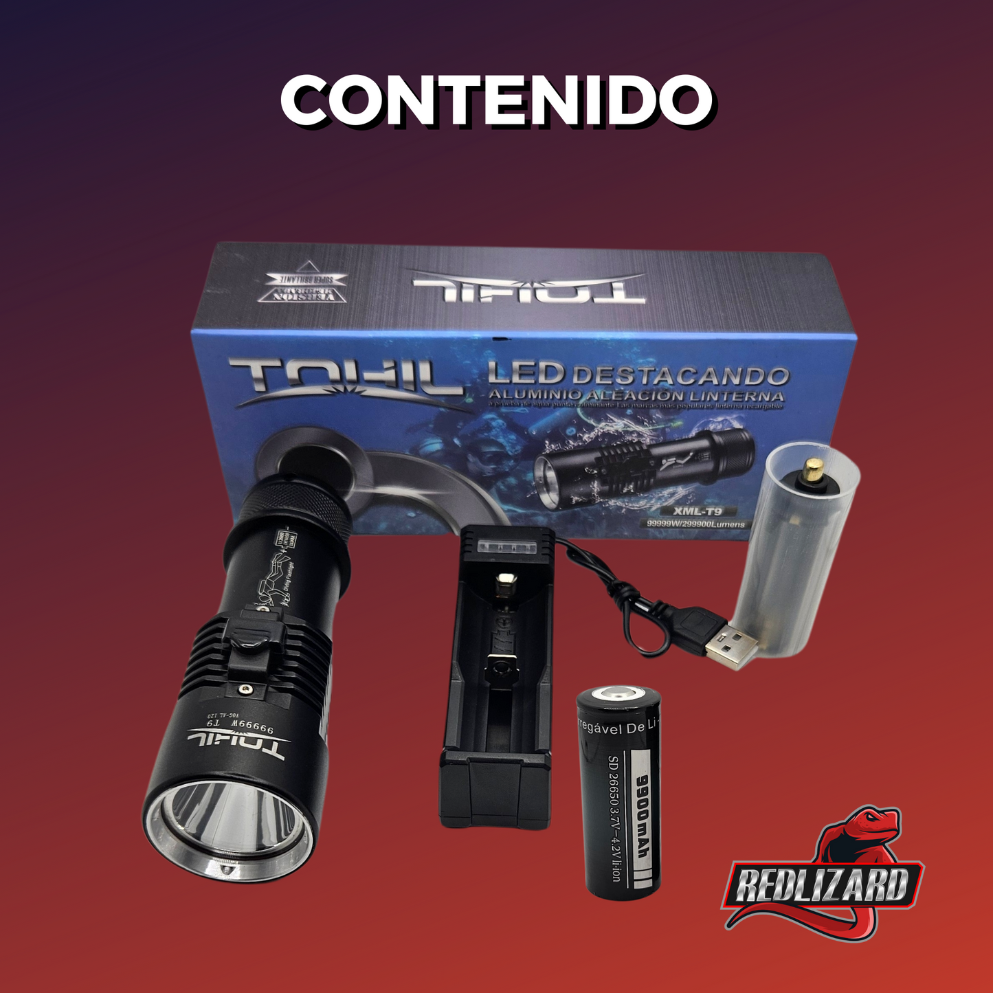 Linterna Lampara De Buceo Led Sumergible 10,000 Lumenes