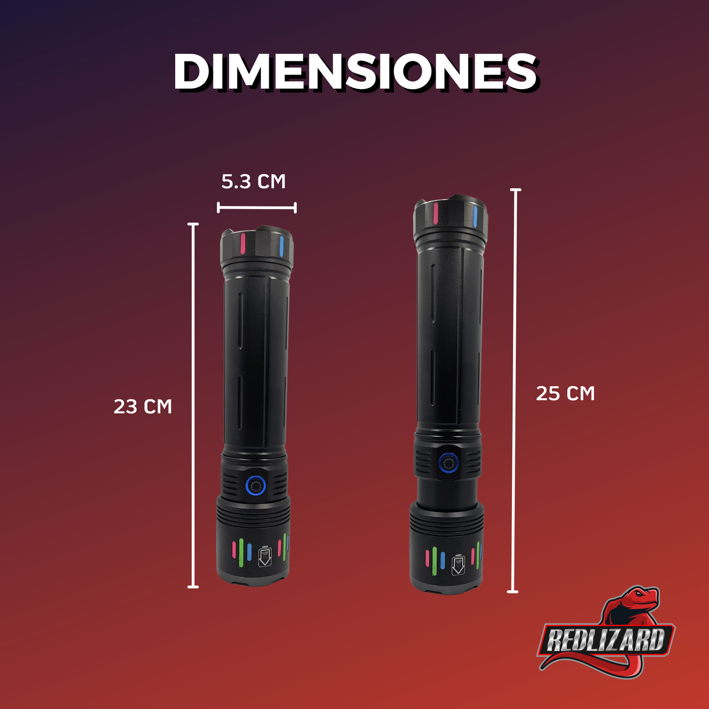 Lampara Led Recargable Tactica Laser Led De Mano Potente