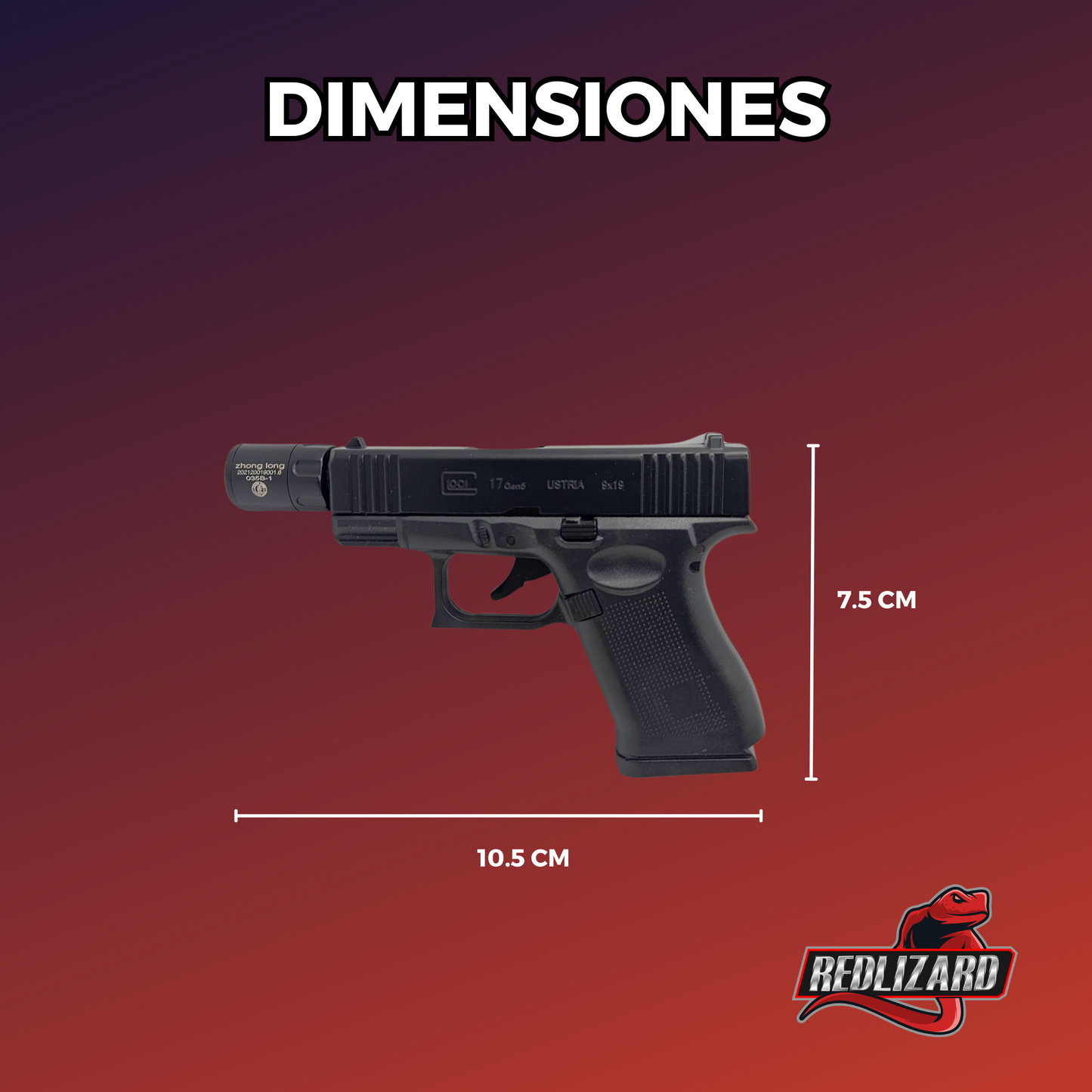 Encendedor Pistola En Forma De Pistola Glock Soplete