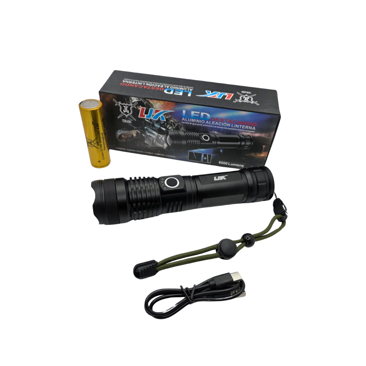 Lampara Recargable Led Potente 5000 Lumens 5 Modos Luz