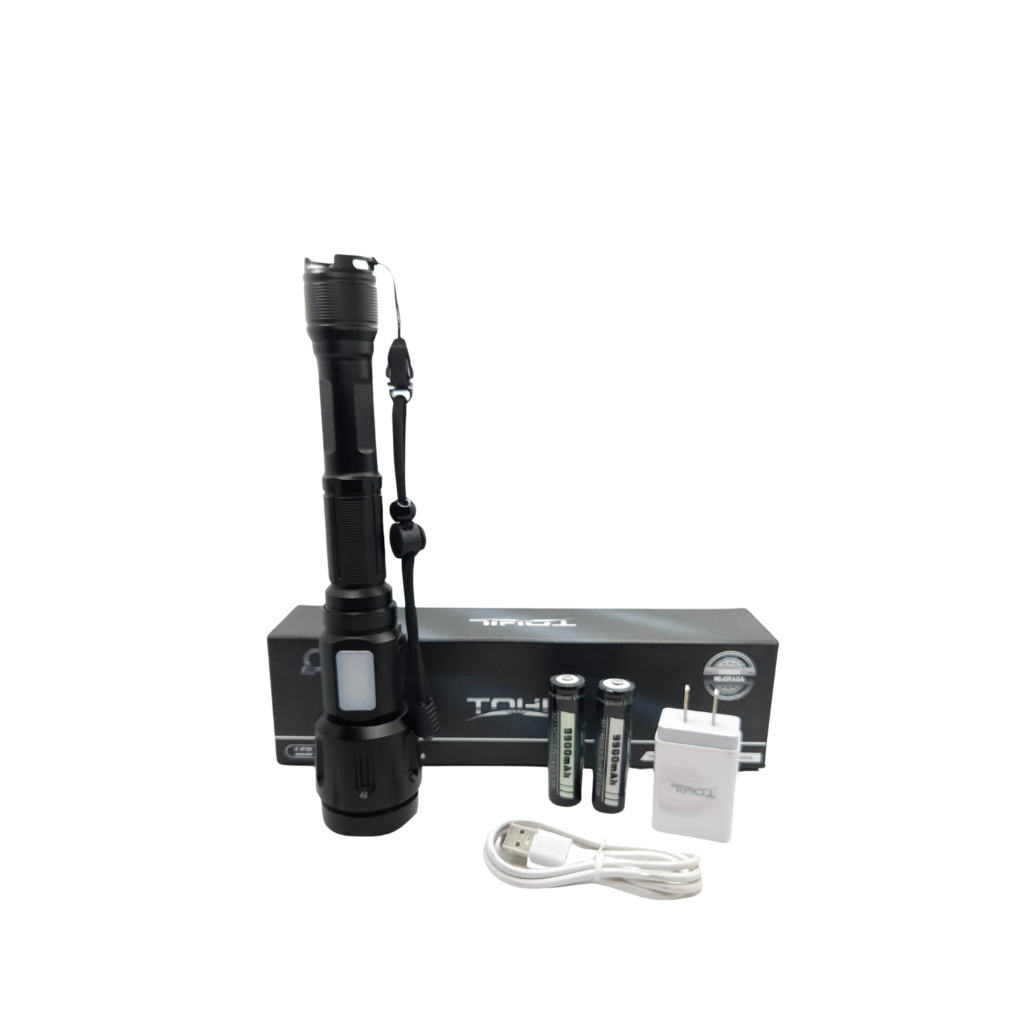 Lampara Táctica Ultra Potente T9-100 20000 Lúmenes Con Zoom