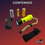Linterna Táctica Recargable 50m 1000lm Sumergible Led Buceo Blanco Negro