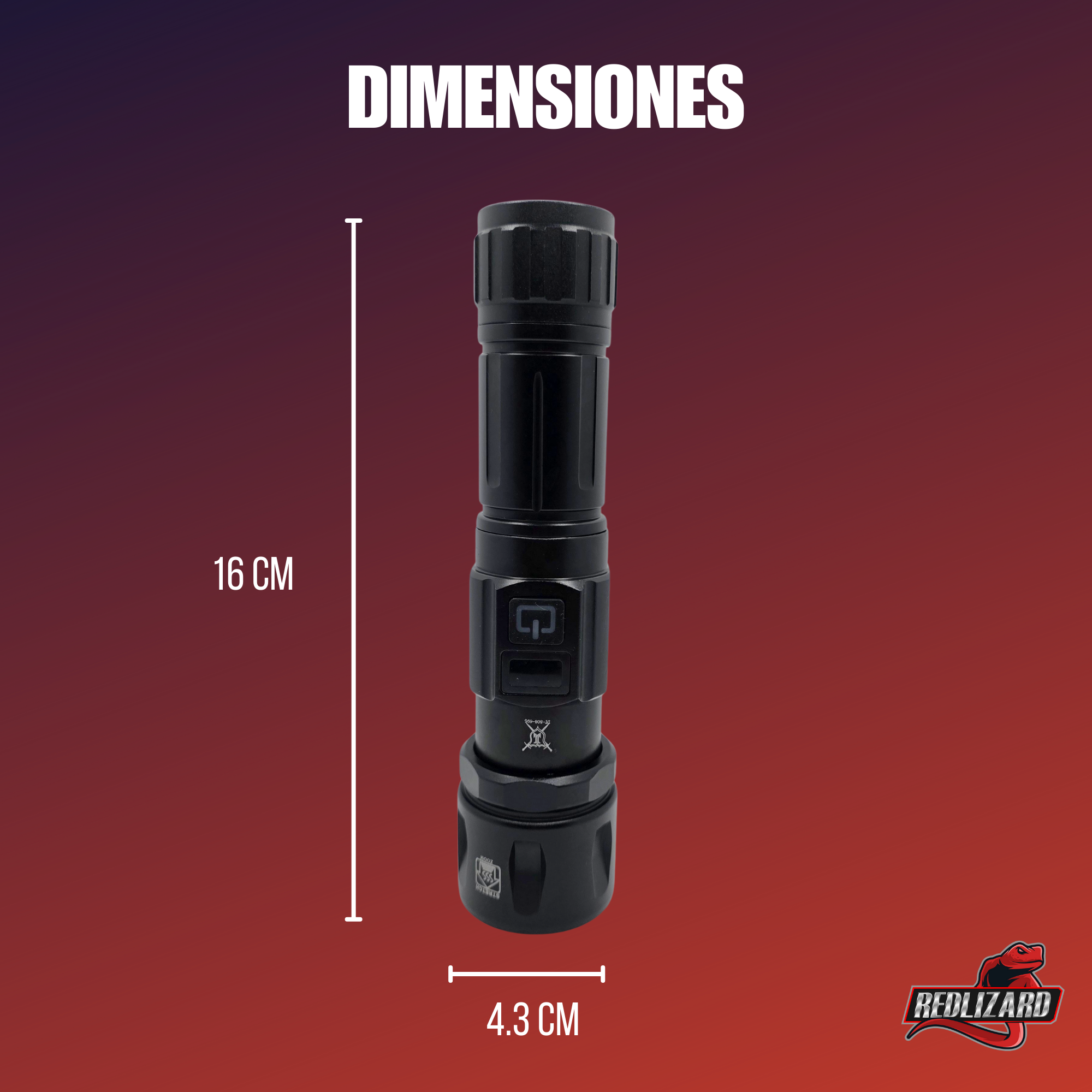 Lampara Tactica Y Porta Linterna P Seguridad 10000lumens Usb