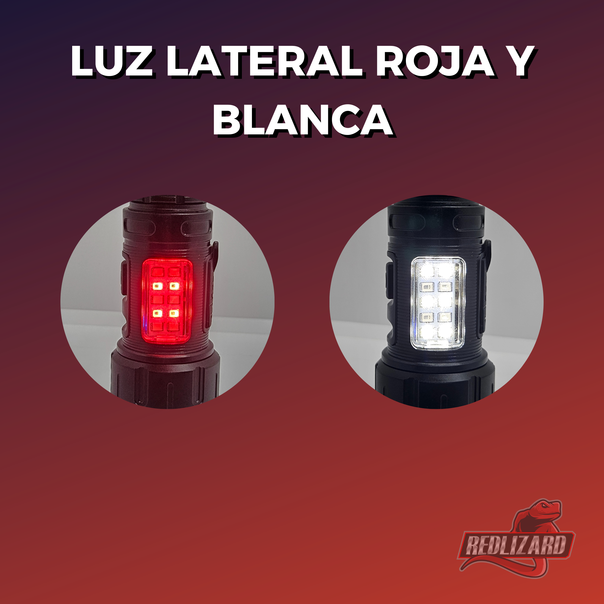 Lampara Tactica Ultra Potente Luz Blanca Y Roja Cob Iman