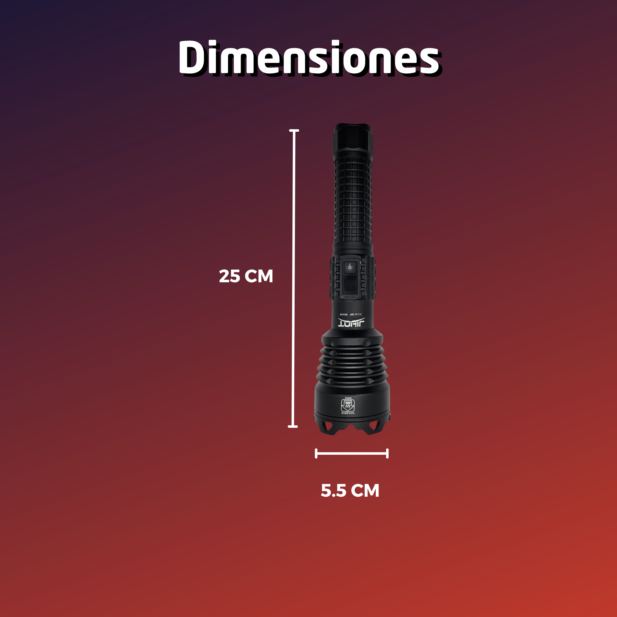 Lampara Tactica Militar Recargable Usb C Led Dimeable Al-135
