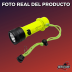 Linterna Táctica Recargable 50m 1000lm Sumergible Led Buceo Blanco Negro
