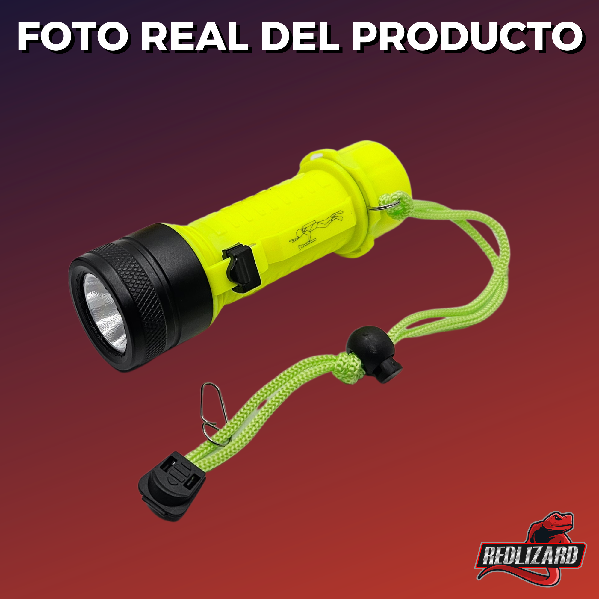 Linterna Táctica Recargable 50m 1000lm Sumergible Led Buceo Blanco Negro