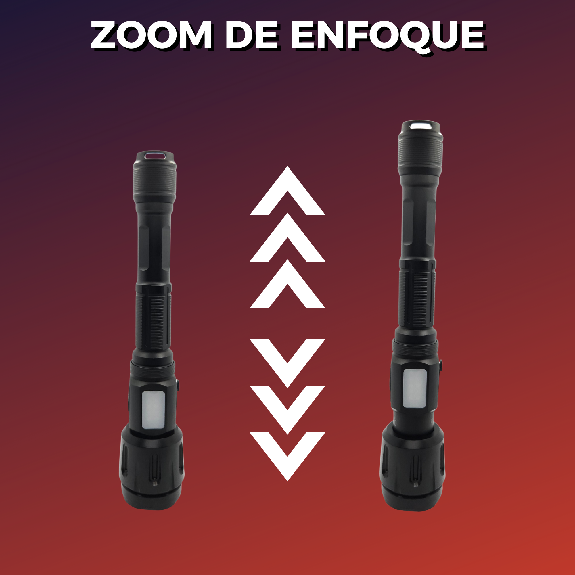 Lampara Táctica Ultra Potente T9-100 20000 Lúmenes Con Zoom