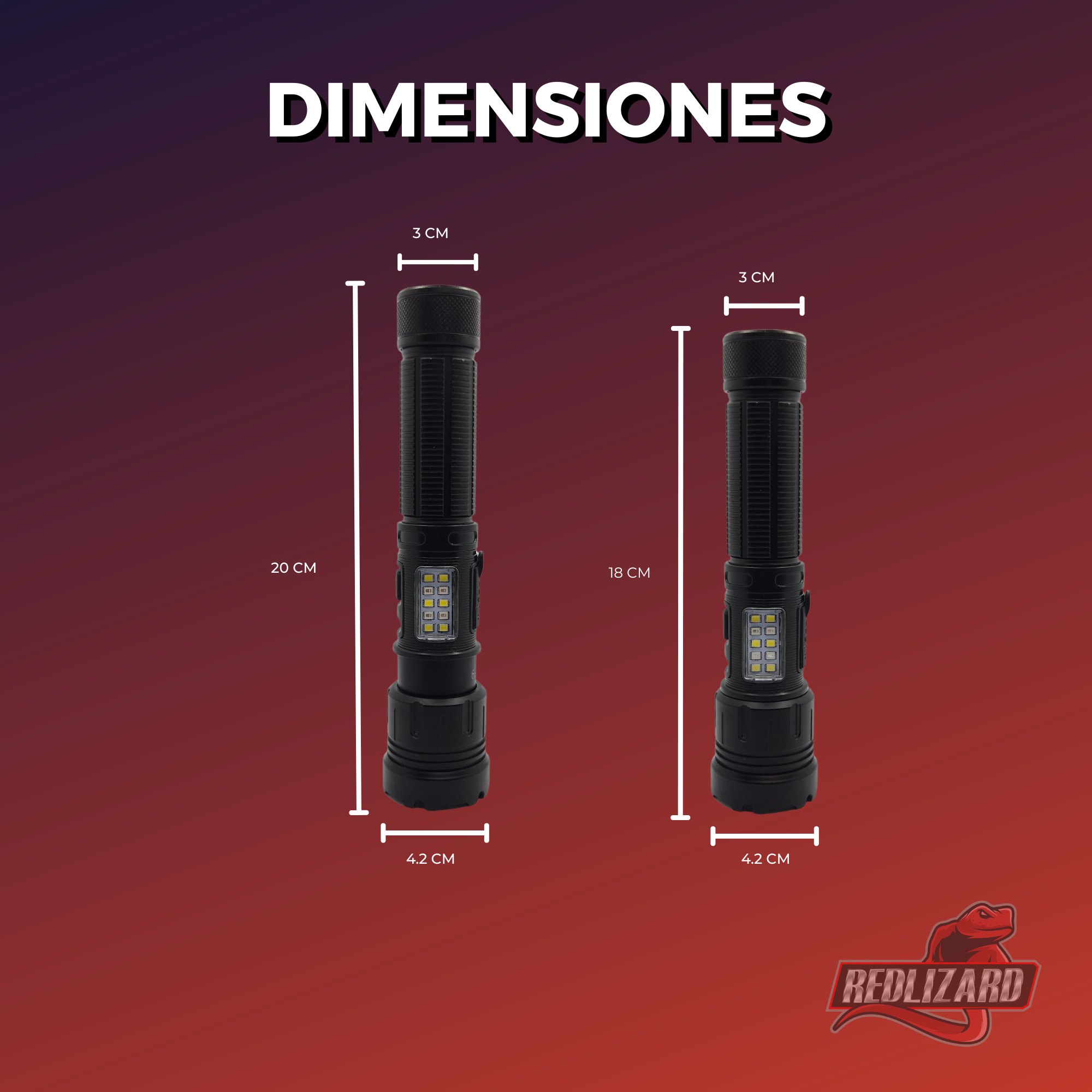 Lampara Tactica Ultra Potente Luz Blanca Y Roja Cob Iman