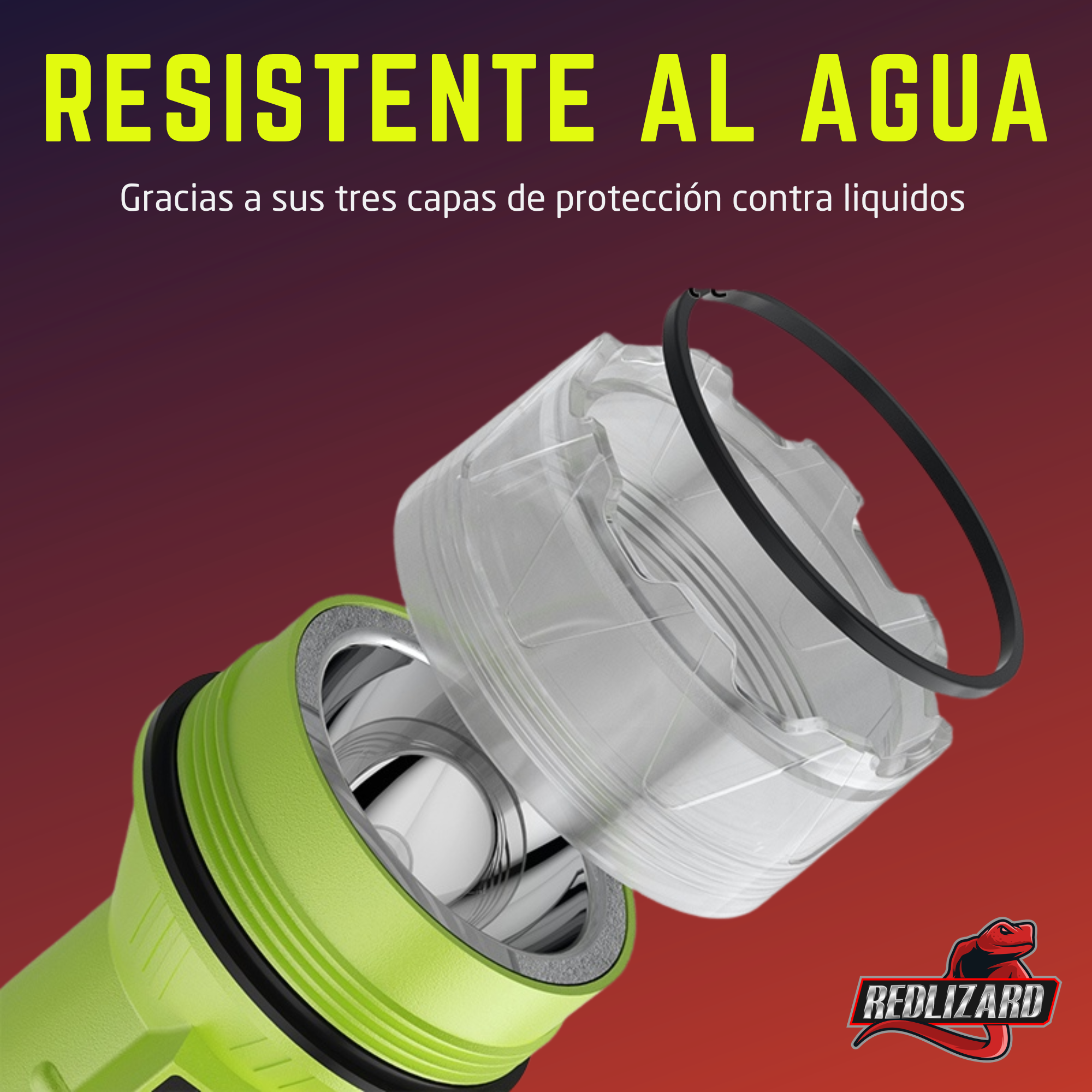 Linterna Táctica Recargable Redlizard 668 Amarilla 10000 Lm Luz Blanca 400m Blanco Amarillo
