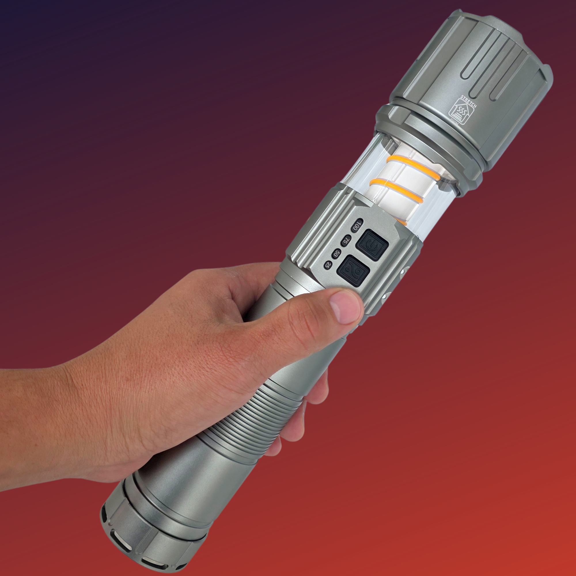 Lampara Tactica Recargable Led Mano Camping Con Zoom Y Power Bank