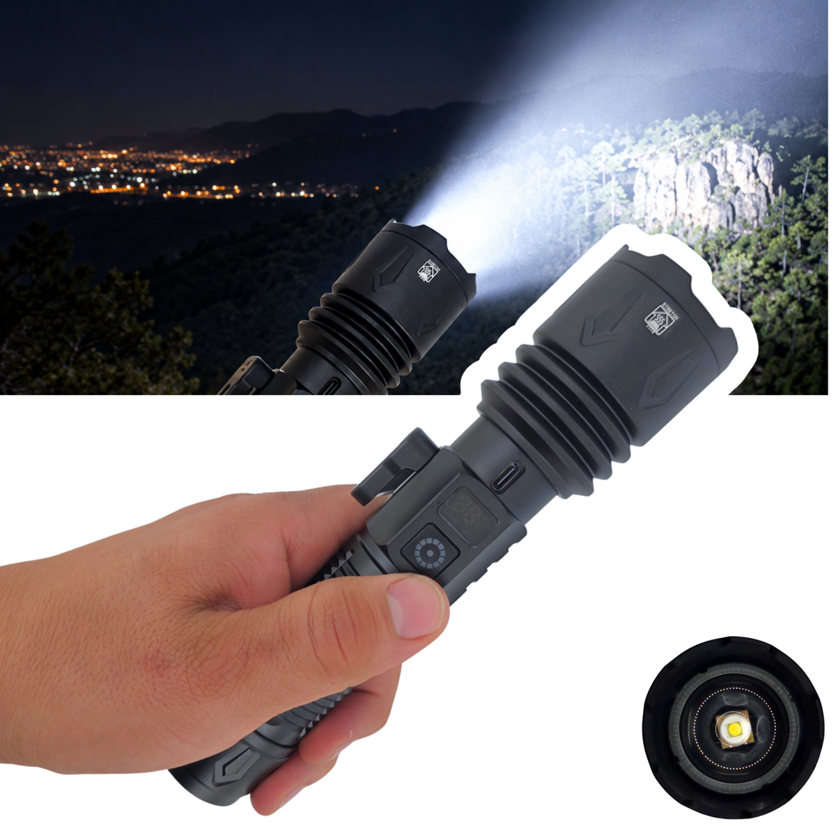 Linterna Tactica Recargable Lampara Led Potente Rompe Vidrio