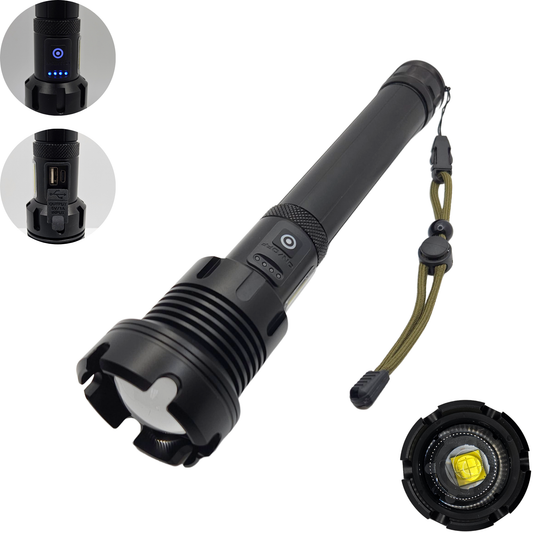 Lampara Tactica Militar Usb Tipo C Recargable Led+cob Cuerpo De Aluminio