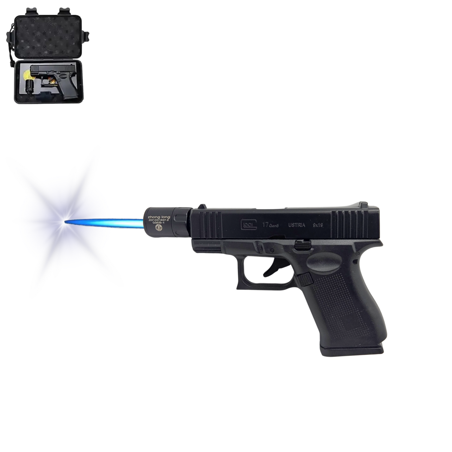 Encendedor Pistola En Forma De Pistola Glock Soplete