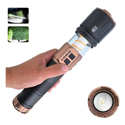 Lampara Mano Potente Recargable Laser Led Camping Senderismo