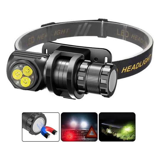 Lampara Cabeza Casco Magnetica Recargable Led 1300 Lumenes