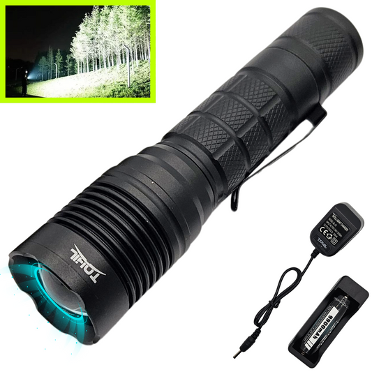 Lampara Tactica Led Recargable 10000 Lumenes Clip Seguridad