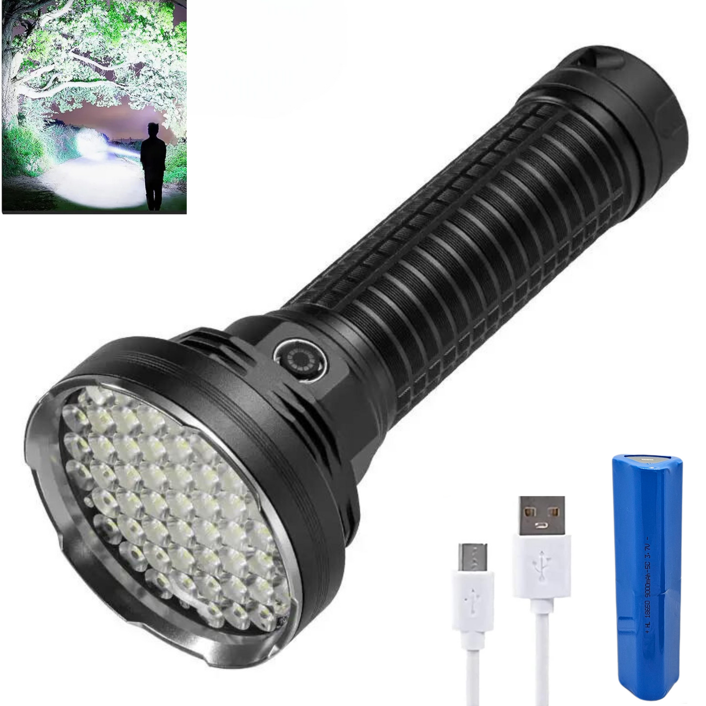 Lampara Tactica Recargable De 55 Leds Potente 50000 Lumenes
