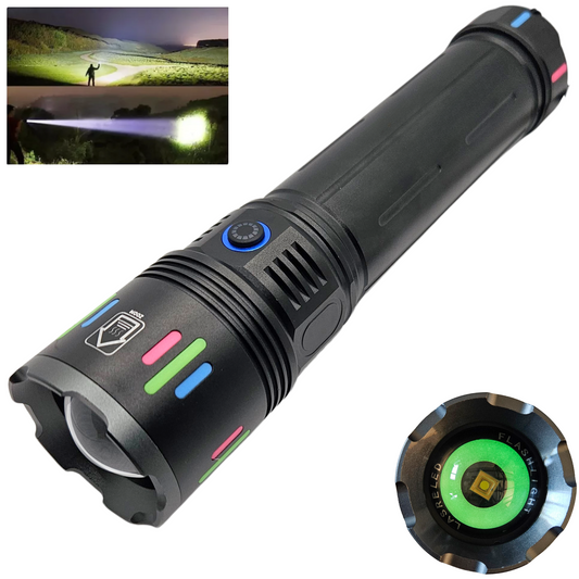 Lampara Led Recargable Tactica Laser Led De Mano Potente