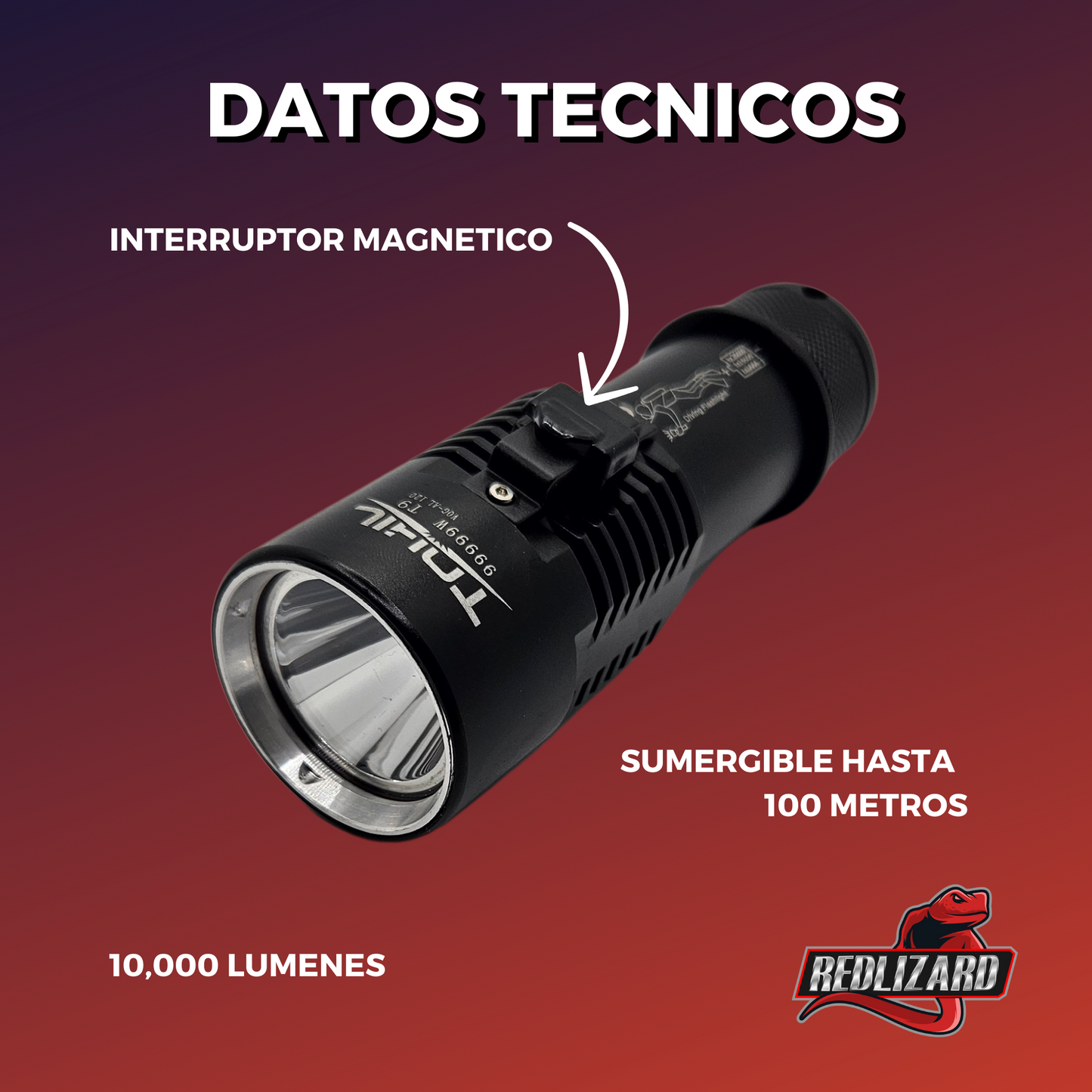 Linterna Lampara De Buceo Led Sumergible 10,000 Lumenes