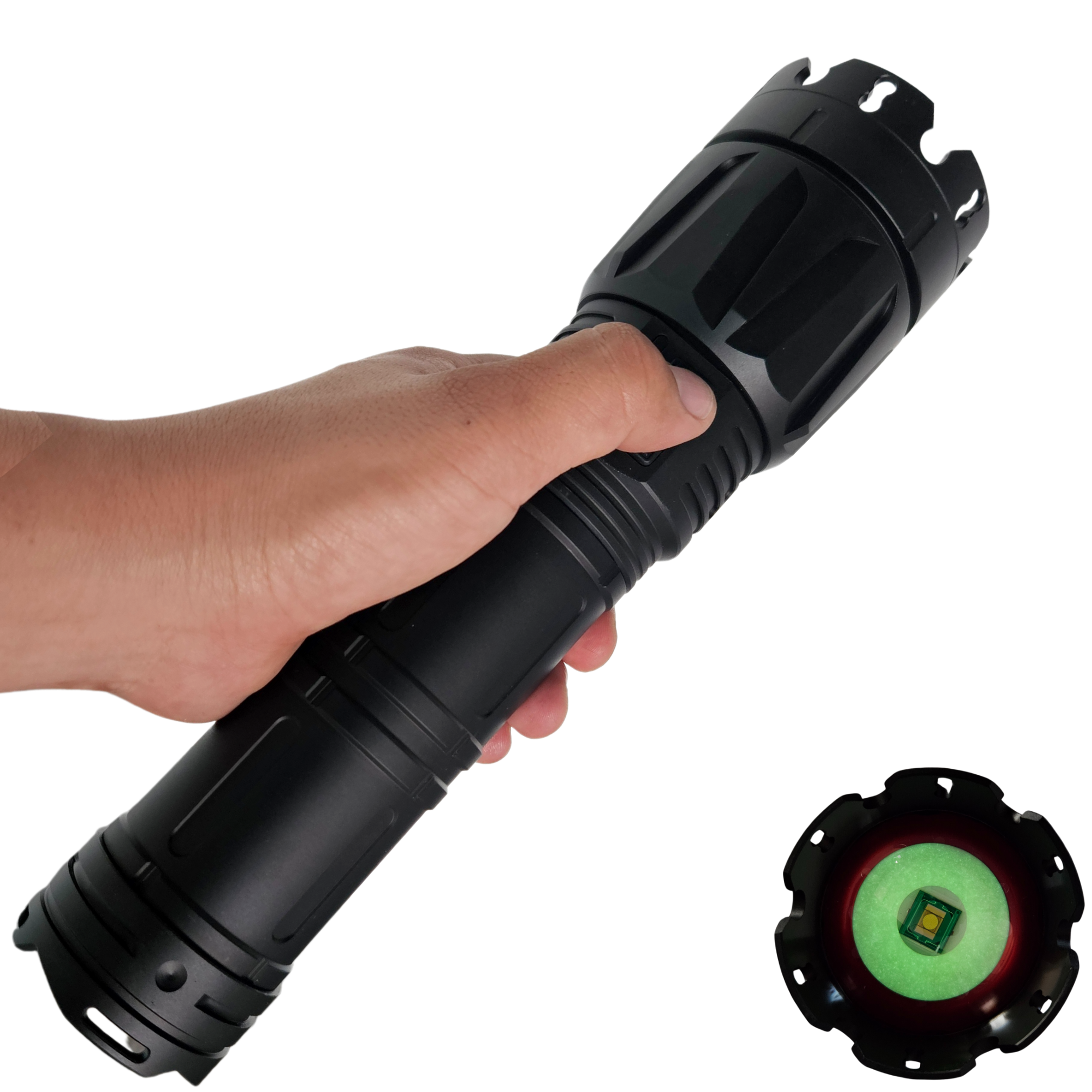 Lampara Tactica Recargable Ultra Potente Led Laser 8 X 18650