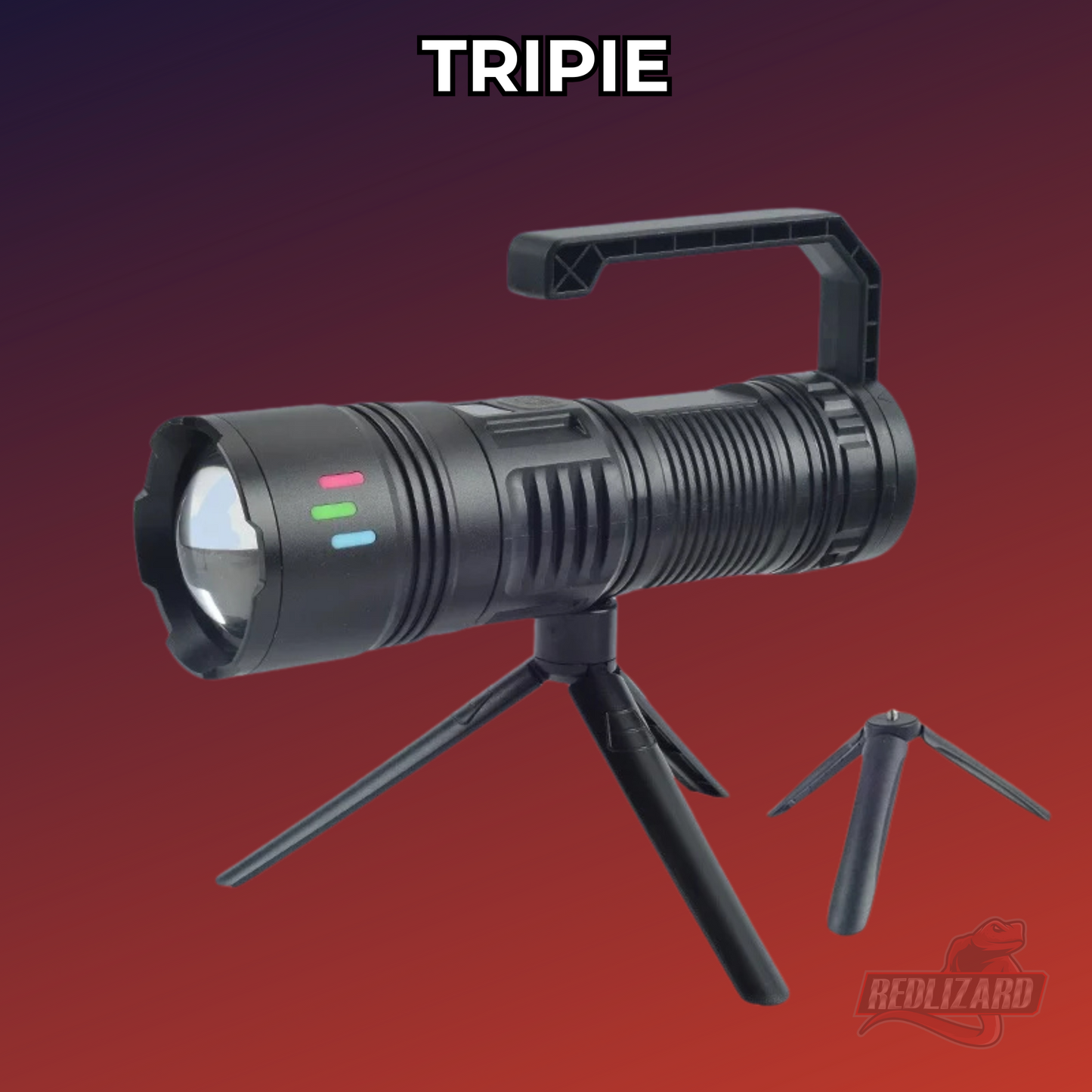 Lampara Tactica Potente Con Tripie Cacería Recargable 3 Leds