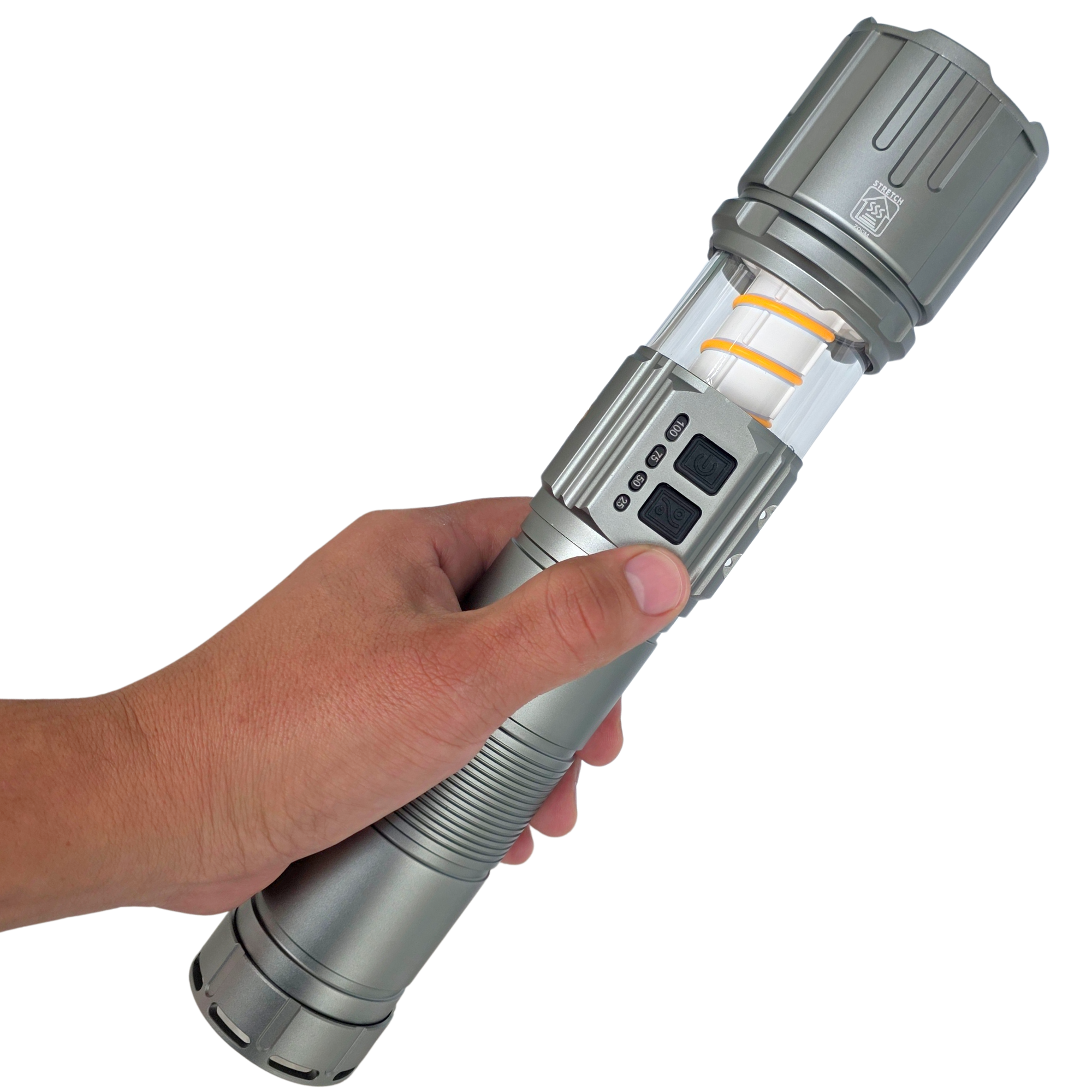 Lampara Tactica Recargable Led Mano Camping Con Zoom Y Power Bank