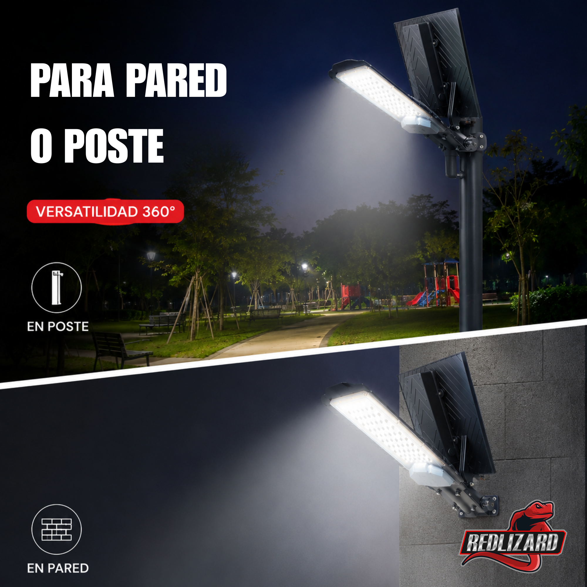 Lampara Solar Suburbana Alumbrado Residencial Tubo O Pared