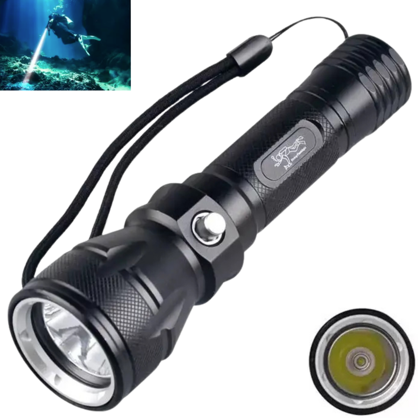 Lampara Recargable Led Sumergible Buceo 50m Profundidad