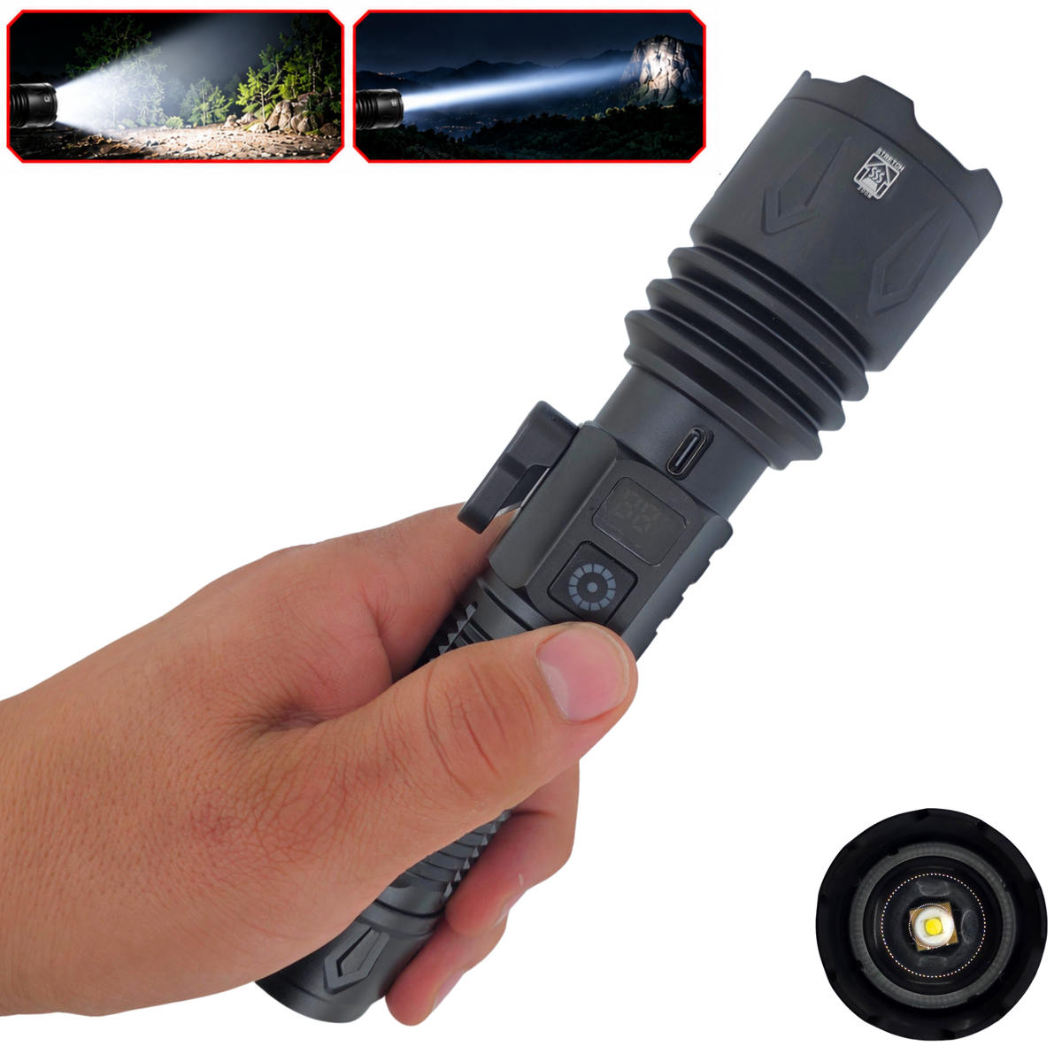 Linterna Tactica Recargable Lampara Led Potente Rompe Vidrio